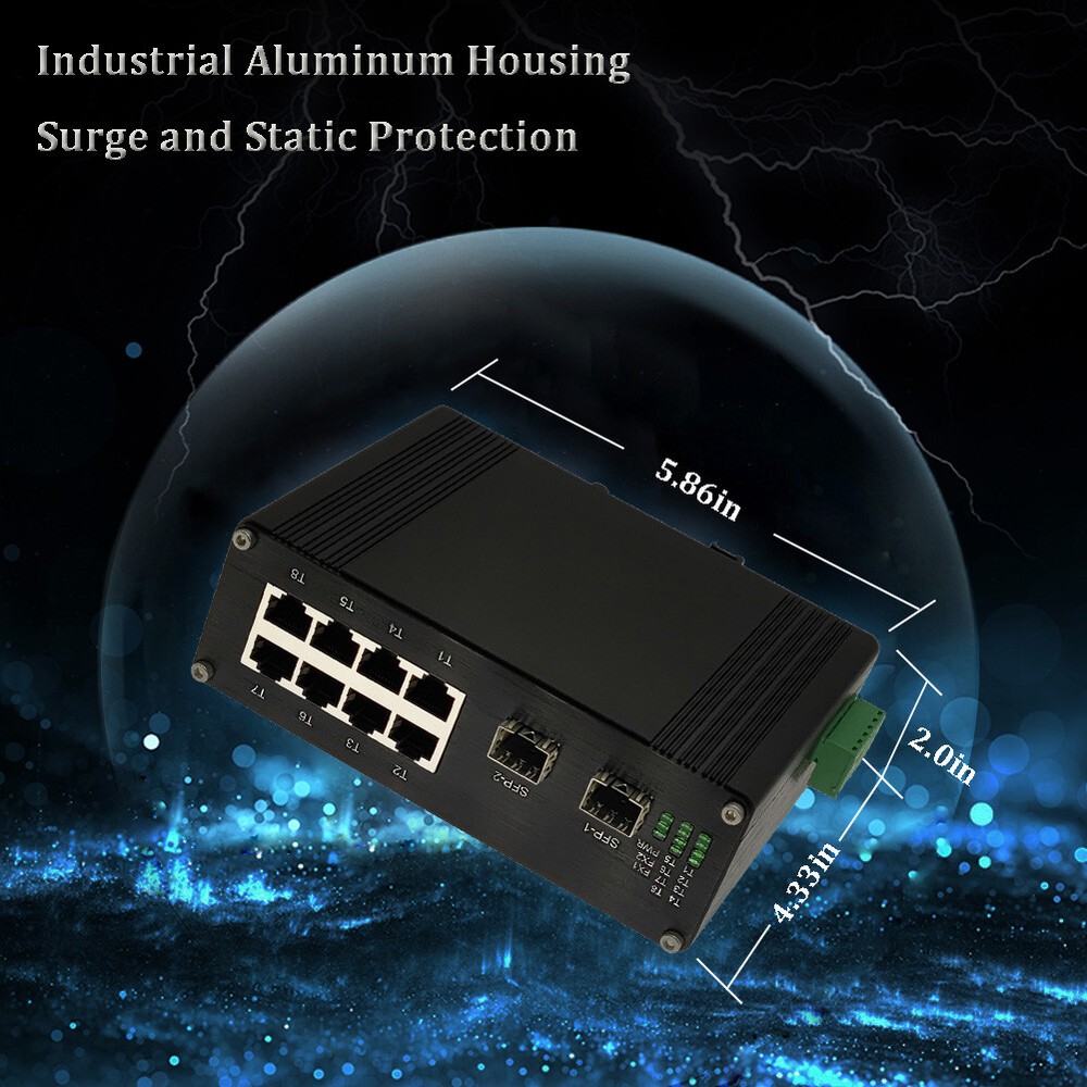 8 Port TP Ethernet Switch Industrial Switch 100Mbps Half/Full Duplex 1000Mbps