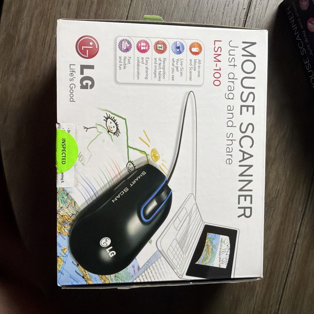 LG Smart Scan LSM-100 Black Mouse Scanner Windows Mac Compatible