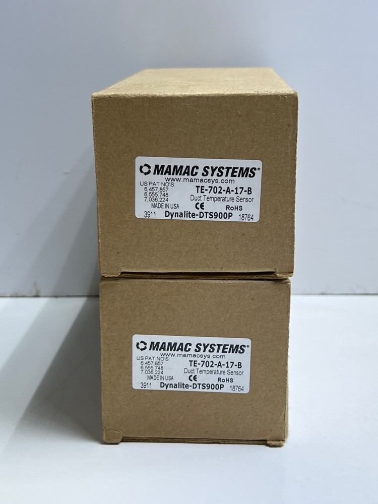 (Lot 2 Pcs) Mamac Systems TE-702-A-17-B Duct Temperature Sensor