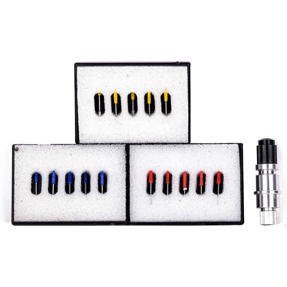 Blade Holder for Graphtec CB09 Vinyl Plotter Cutter w/ 15x Blades 30° 45° 60°