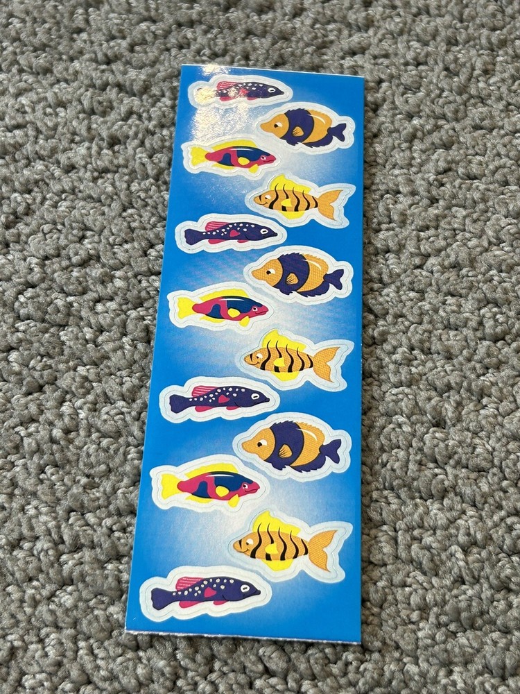 2 Sheets Vintage Tropical Fish Stickers