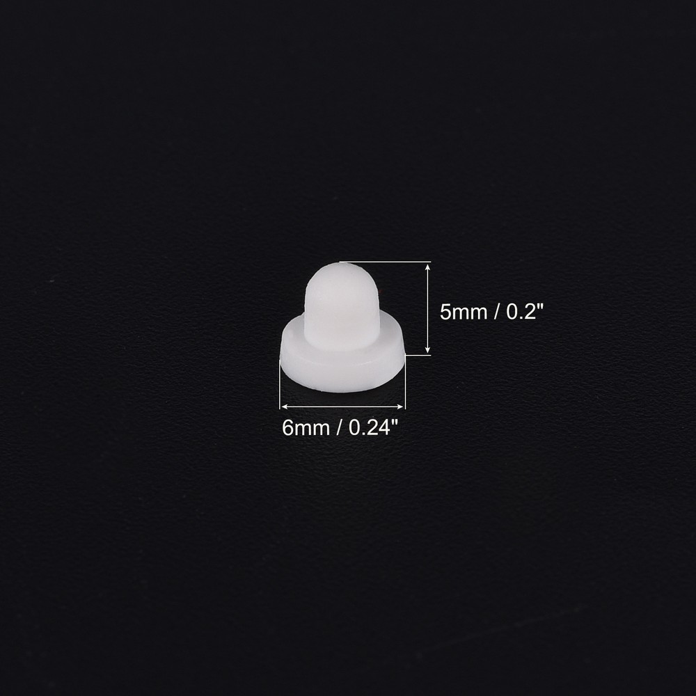 Earring Backs, 50pcs - Silicone Soft Earring Backs for Studs (White,6mm)