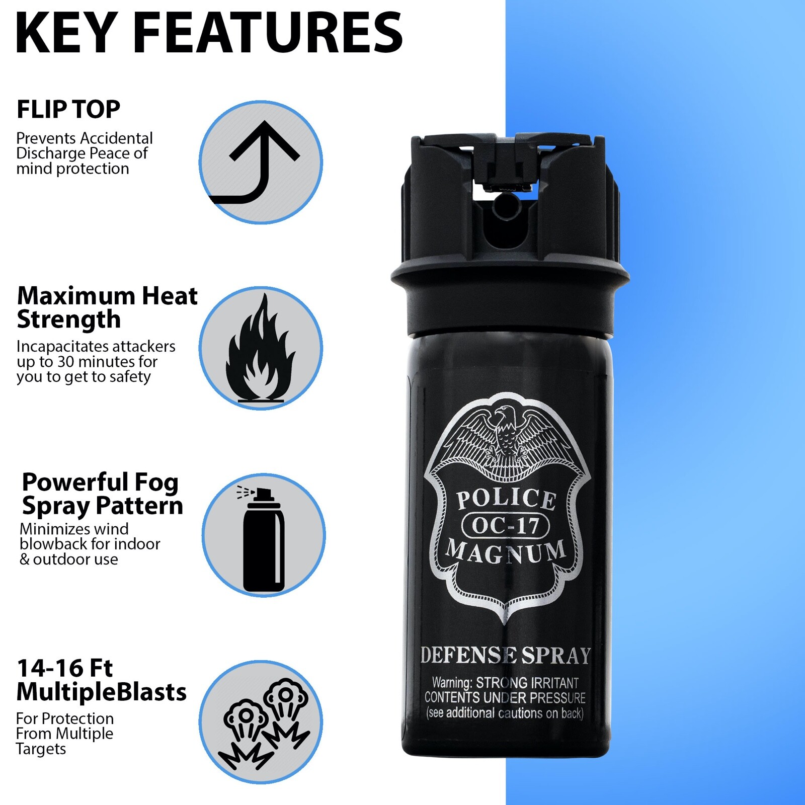 Pepper Spray Police Magnum 2 Pack 2oz Flip Top FOG Defense Security Protection