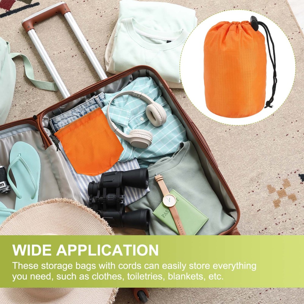 Stuff Sack, Nylon Waterproof Storage Sacks, 3x5Inch(Orange)