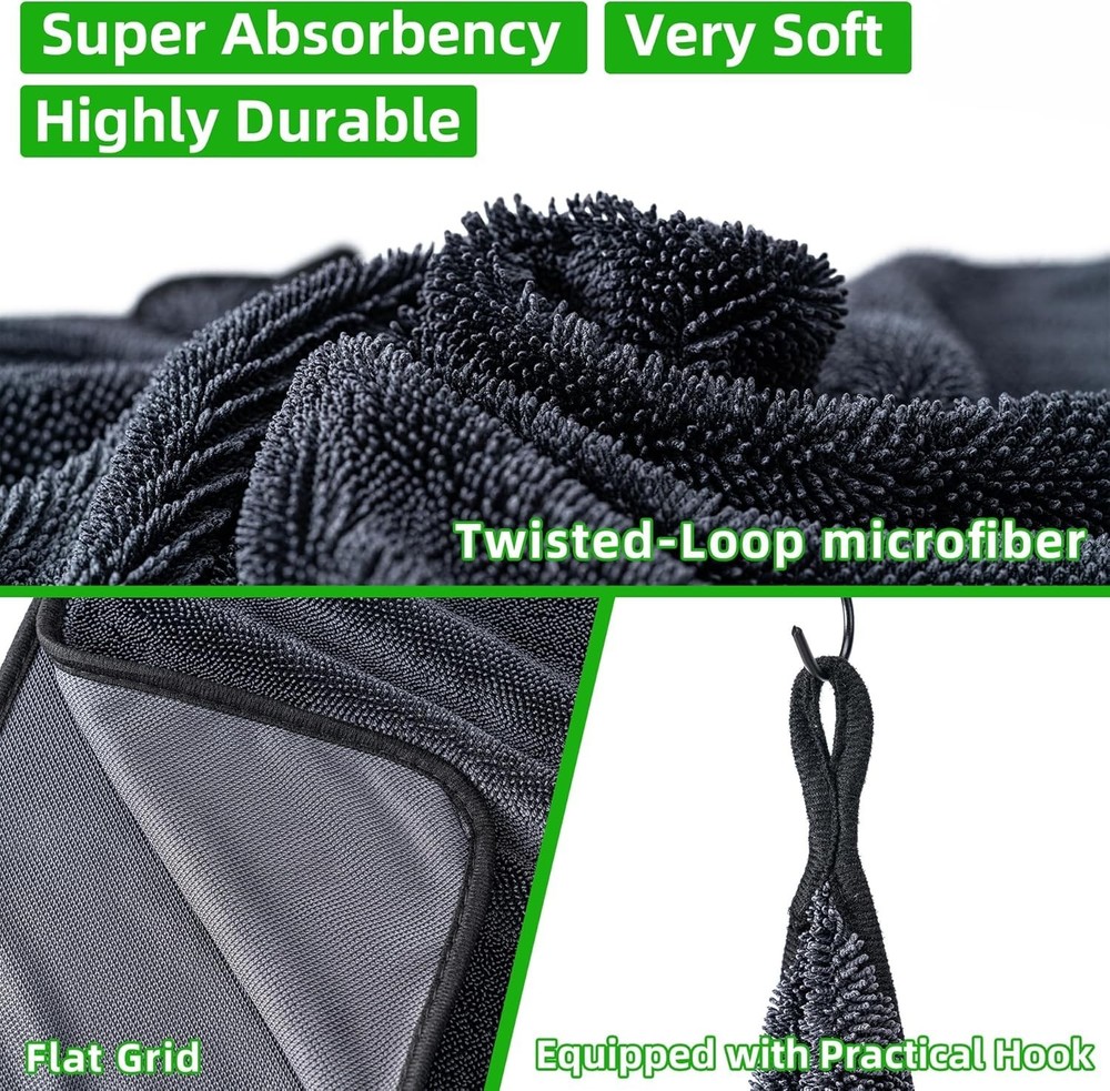 Large Microfiber Car Drying Towel, Ultra Absorbent Microfiber Cleaning 36"x 24"