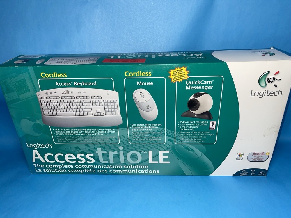 Logitech Access Trio LE Keyboard Mouse Webcam Bundle NEW RARE