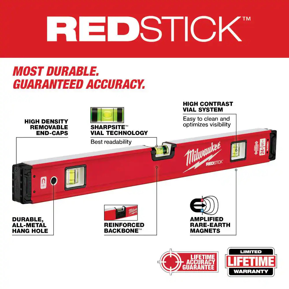 48 In. REDSTICK Magnetic Box Level