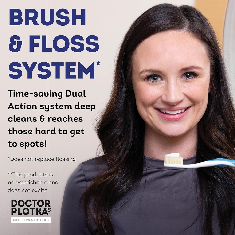 Dr. Plotka's Eco-Friendly Soft Flossing Toothbrush Set - 2 Pack for Adults