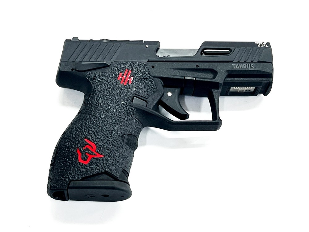 Textured Rubber Gun Grip Enhancement for Taurus TX22 Compact Red Insert
