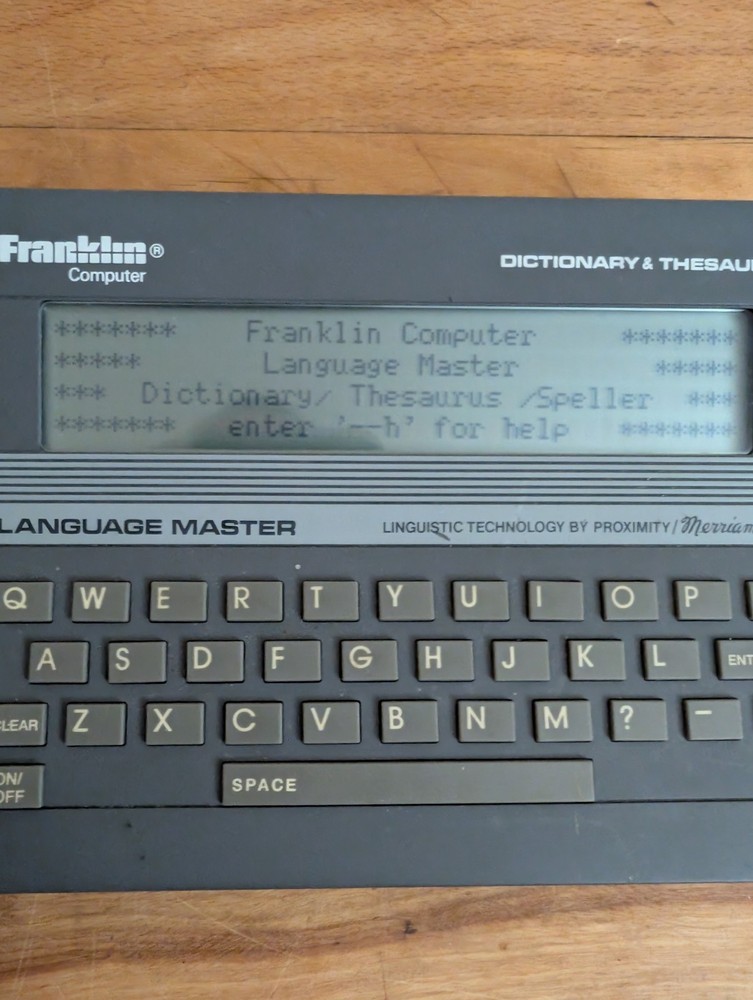 1987 Franklin Computer Dictionary Thesaurus LM-2000 Language Master Works