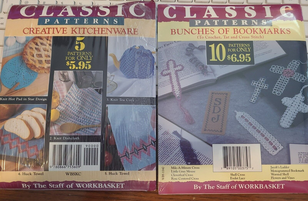 Lot 2 Vintage Workbasket Patterns Creative Kitchenware Bookmarks Crochet Pattern