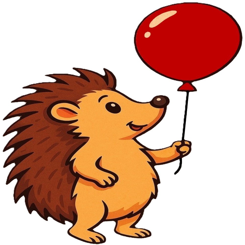 30 Custom Hedgehog With Balloon Personalized Address Labels