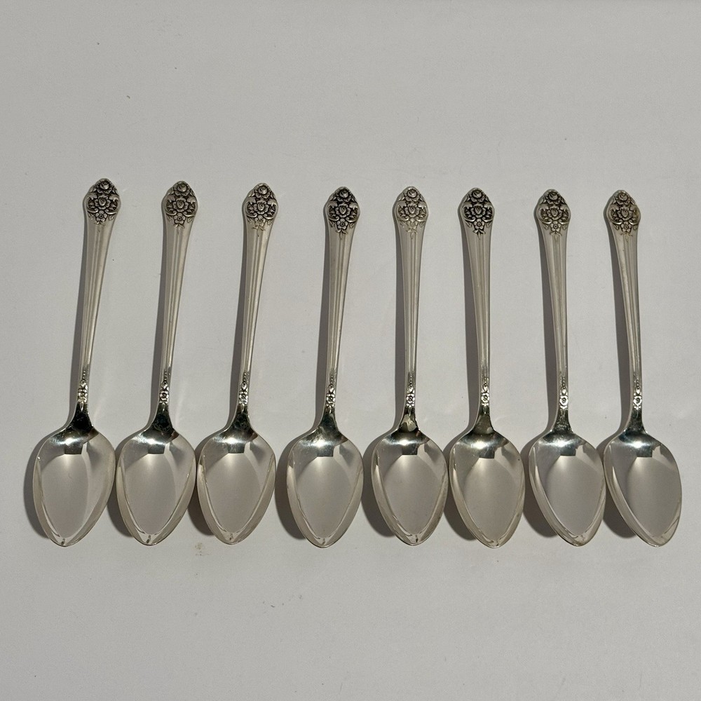 1881 Rogers Oneida Plantation 1948 Silverplate Teaspoons Set of 8 Flatware