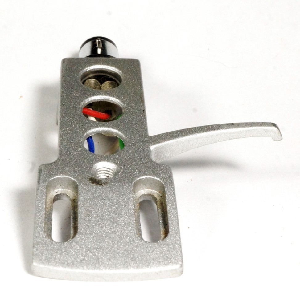 Unbranded Silver Technics Type Headshell for S-Curve Tonearm Turntable w/ Cables