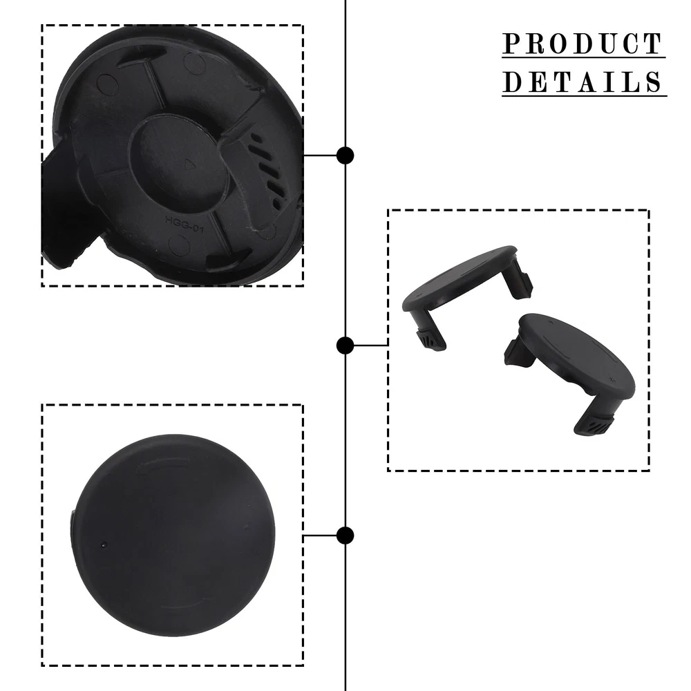 2pcs Spare Grass Eater Spool Cap Cover For Hyper Tough String Trimmer Black US