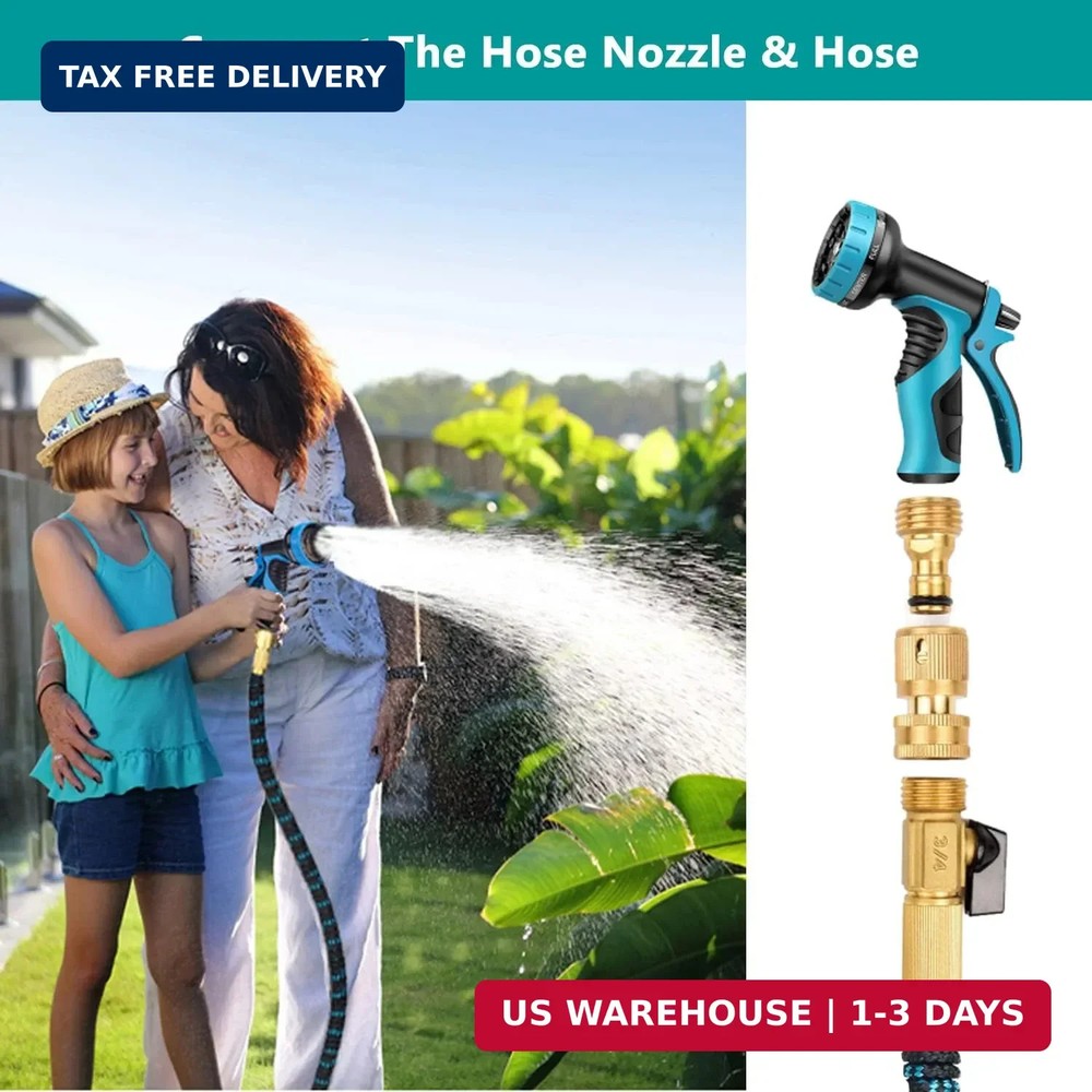 FINEST+ Garden Hose Quick Connector, Solid Brass 3/4 Inch Thread Fitting No-Leak