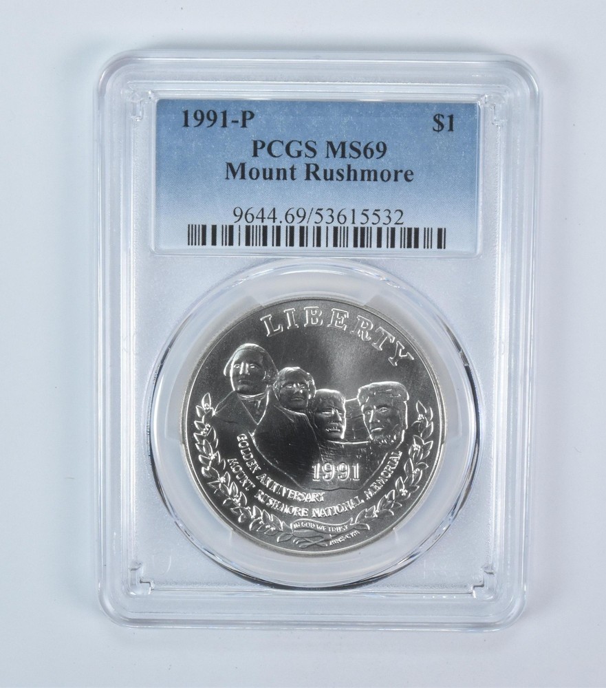 1991-P Mount Rushmore Commemorative Silver Dollar MS69 PCGS