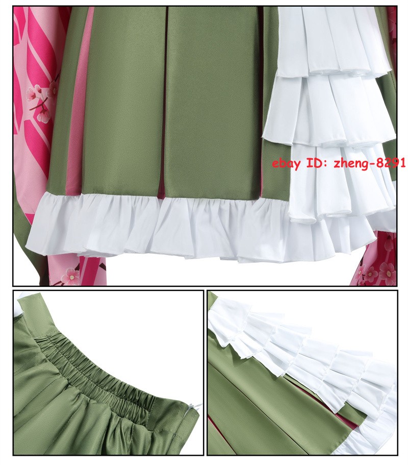 Demon Slayer: Kimetsu no Yaiba Kanroji Mitsuri Halloween Costume Party Dress Set