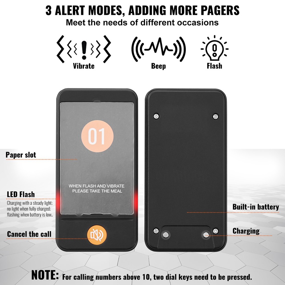 Restaurant Wireless Pager System 10 Call Coasters Guest Queuing Calling