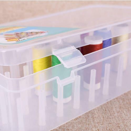 42 Sewing Thread Boxes Bobbins Storage Cases Spool Containers Empty Transparent