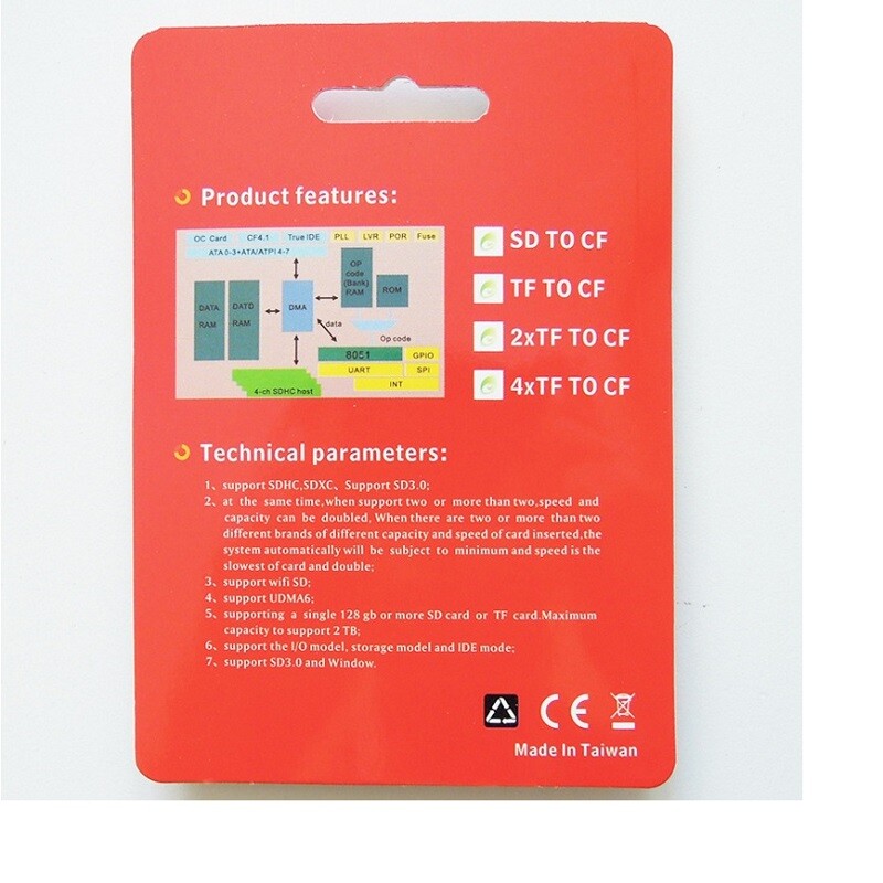 Speed SDXC SDHC SD to CF Compact Flash Memory Card Reader Adapter Type I High