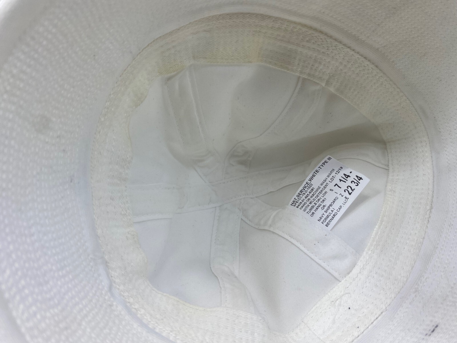 US issue Navy Dixie Cup (Enlist/Stamp) Sailor Hat #3s, STAINED size Med 7 1/4