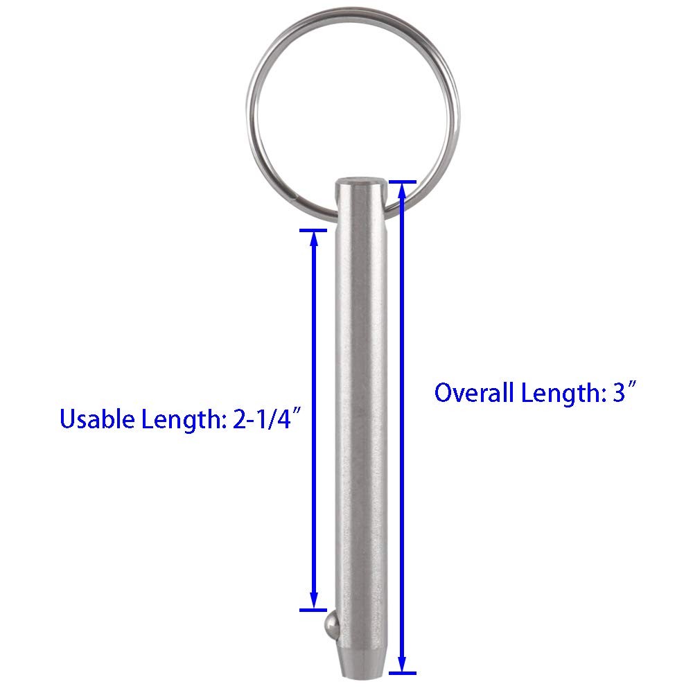 2 Pack Quick Release Pins, Diameter 5/16"(8mm), Usable One Size, Silver
