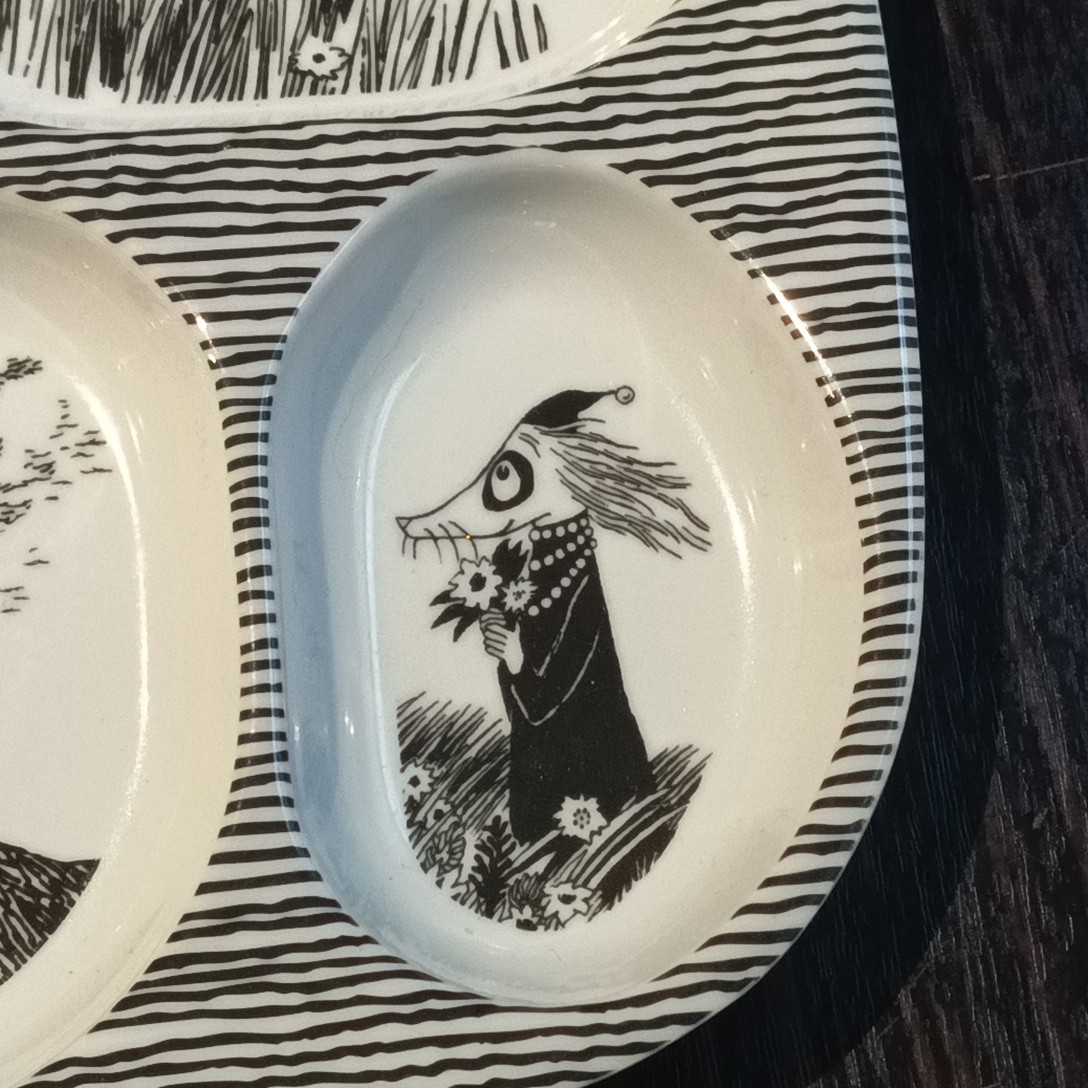 Moomin Characters Kids Melamine Divided Plate Tray 4 Compartment Ratt Start