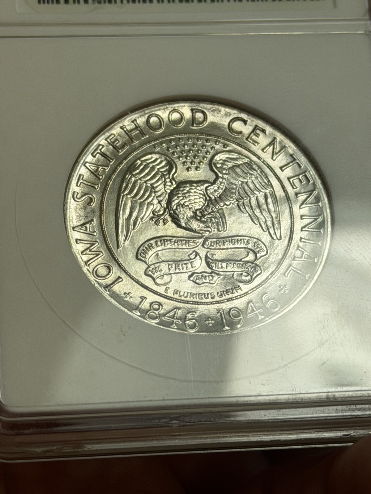 1946 P Iowa Commemorative 90% Silver Half Dollar ANACS MS 64 Vintage Soapbox