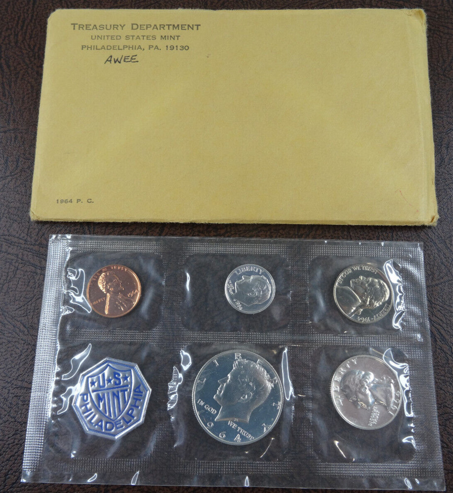 1964 US Mint Proof Set Type 1 Reverse Kennedy Half Dollar Variety Broken Rays