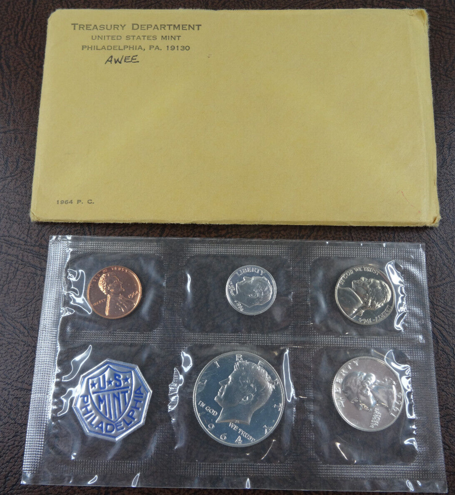 1964 US Mint Proof Set Type 1 Reverse Kennedy Half Dollar Variety Broken Rays
