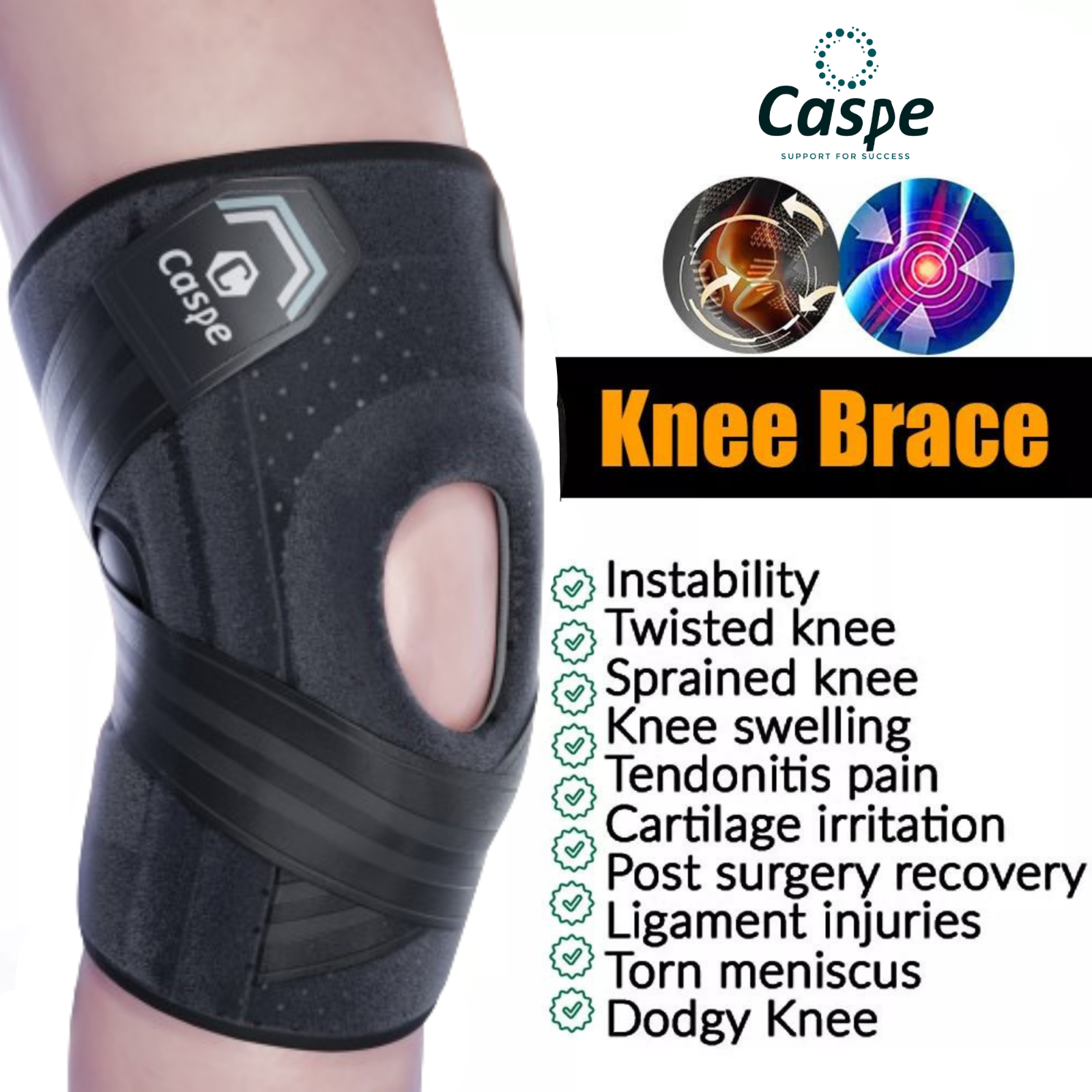 Knee Brace Adjustable Compression Support for Sport Joint Pain Arthritis Relief