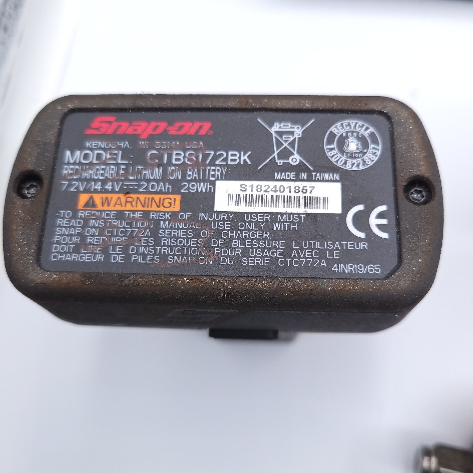 Snap-on Tools 3/8 Drive 14.4v Cordless Impact CT761A 2x Batteries & Charger