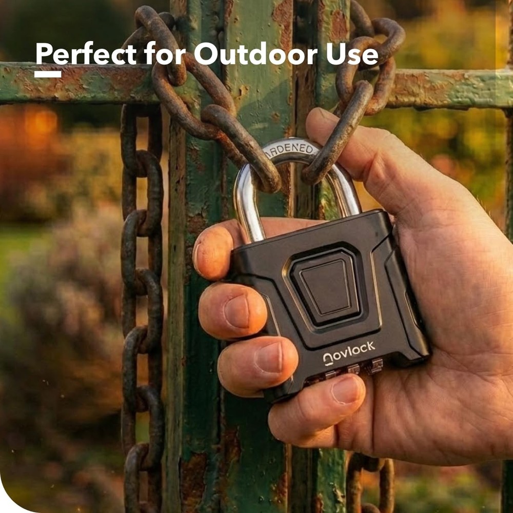 Outdoor Combination Locks – Heavy Duty, Large, Weatherproof Padlocks with Cod...