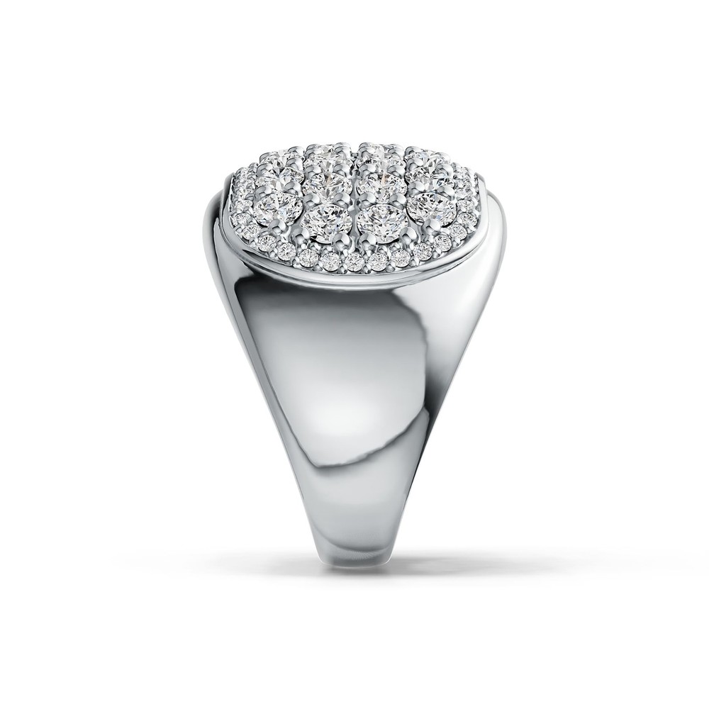 Sterling Silver Ring Multi-Row with White Topaz or Moissanite