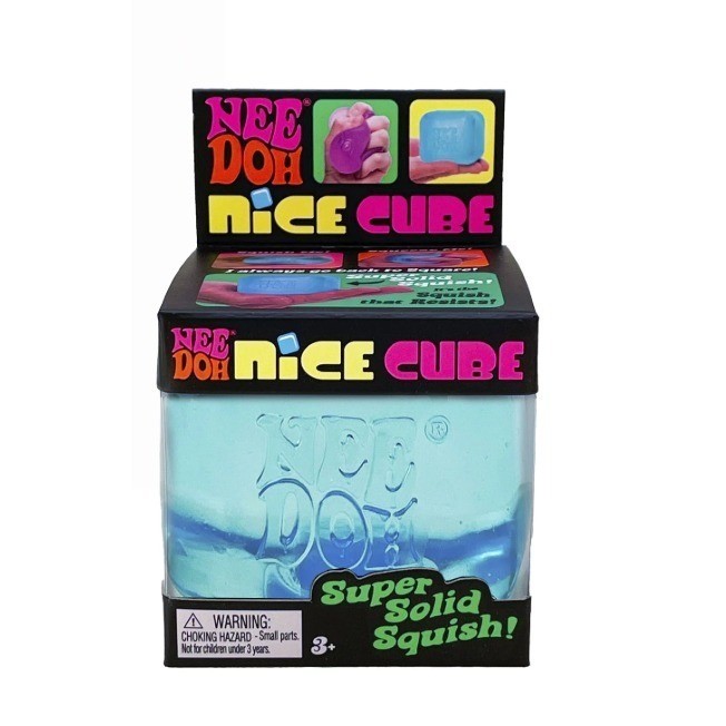 NIB VIRAL NeeDoh Nice Cube - Super Solid Squish! (Blue)- AUTHENTIC-Original sz