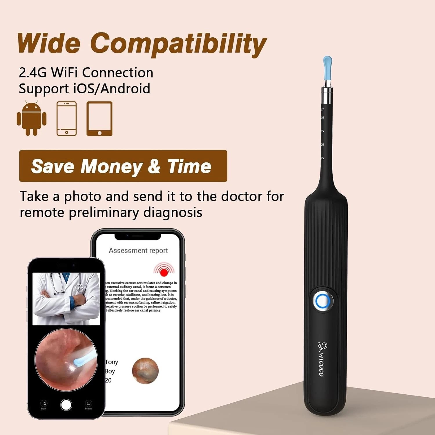 Ear Wax Removal Tool Kit With 1080P HD Otoscope Ear Wax Cleaner for Adults Kids