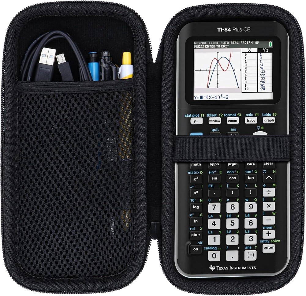 Versatile Hard Case Compatible with TI-84 Plus & Nspire Calculators - Black