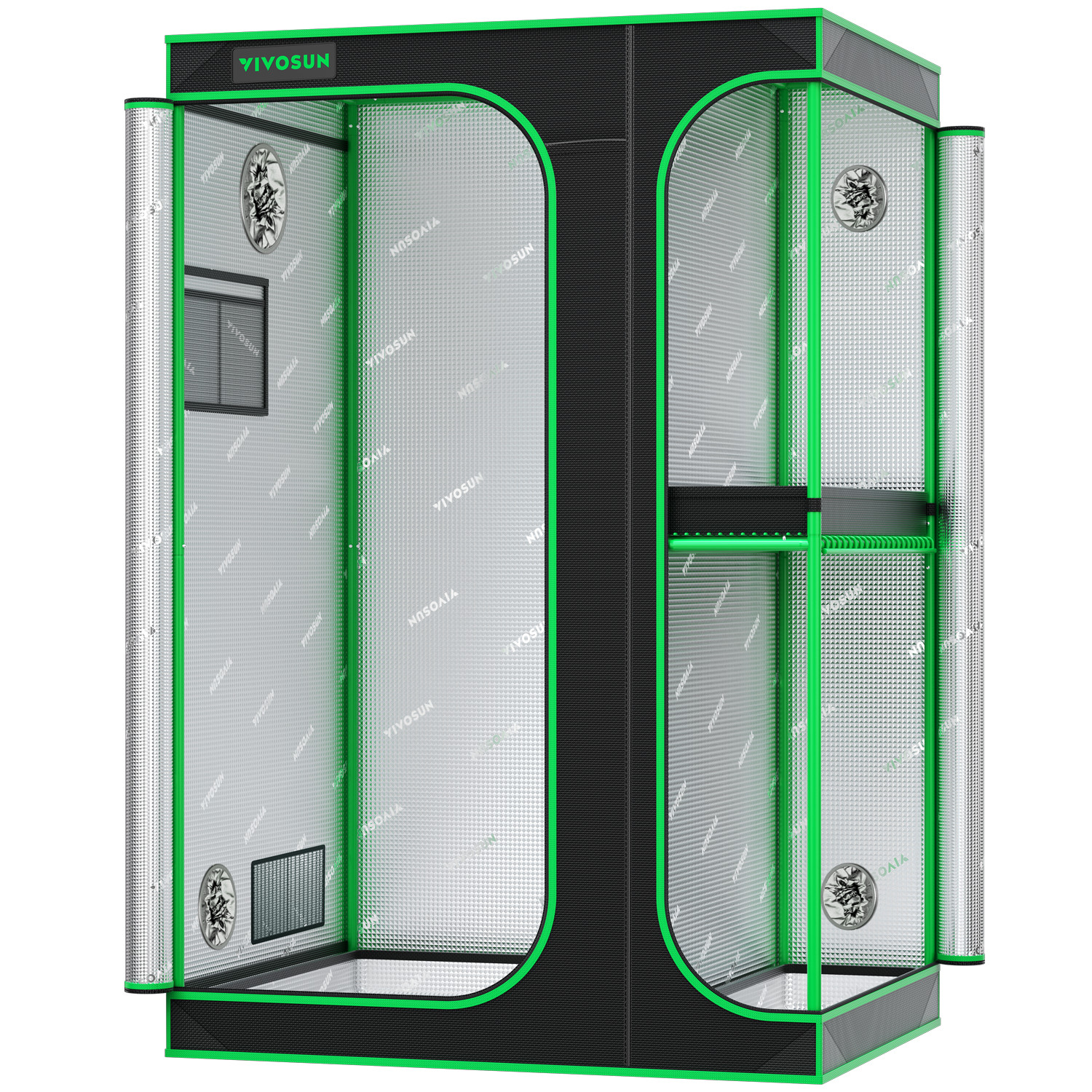 VIVOSUN 2-in-1 4x3FT Grow Tent 48”x36”x72” 100% Reflect Mylar Room w/ 2 Chambers