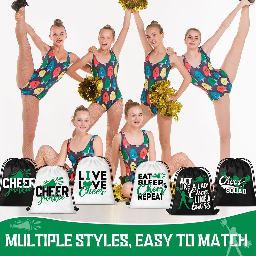 20 Pcs Cheer Drawstring Backpack Cheerleading Drawstring Gym Bag Cheerleader ...