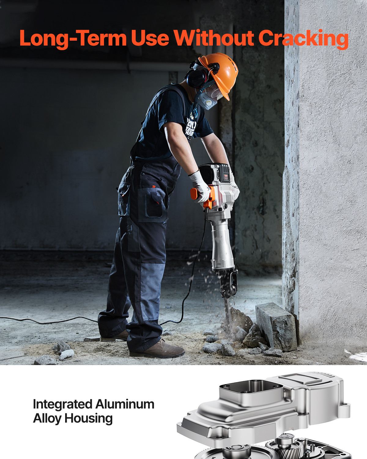 Demolition Jack Hammer Concrete Breaker 2100W Electric Hammer 2 Chisel Bit