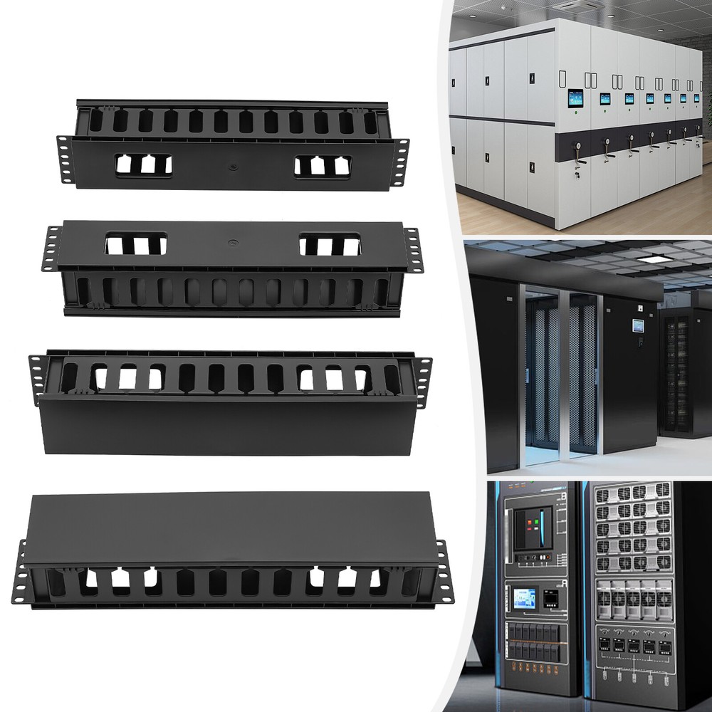 4-Pack Horizontal Cable Organizer for 19-Inch Racks - Efficient Management