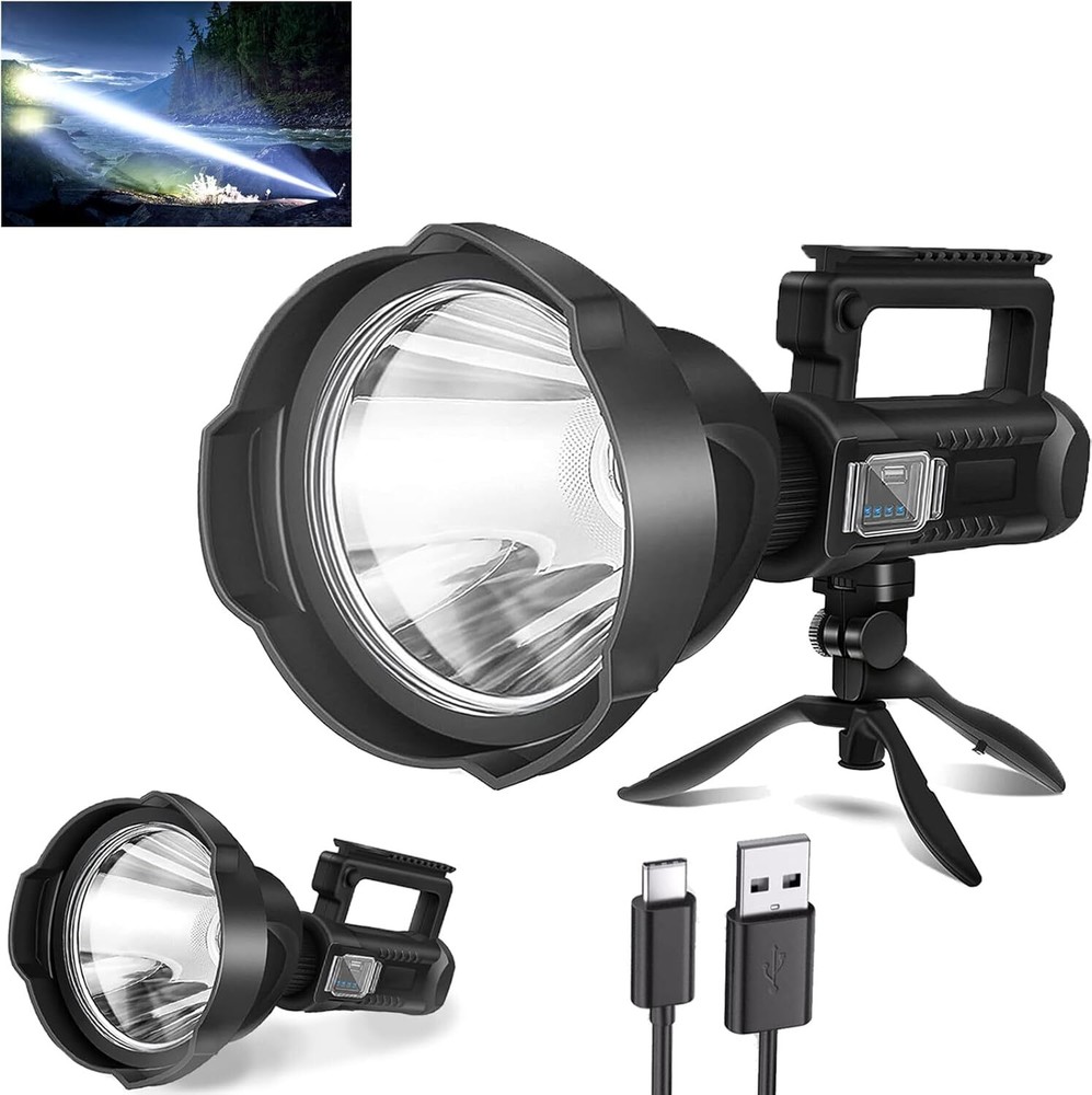 Rechargeable Spotlight 9000000 Lumens Handheld Hunting Flashlight Led Spot light