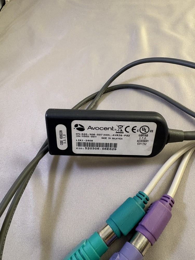 Avocent AVRIQ-PS2 520-306-507 PS2 KVM Server Interface Cable Adapter Module