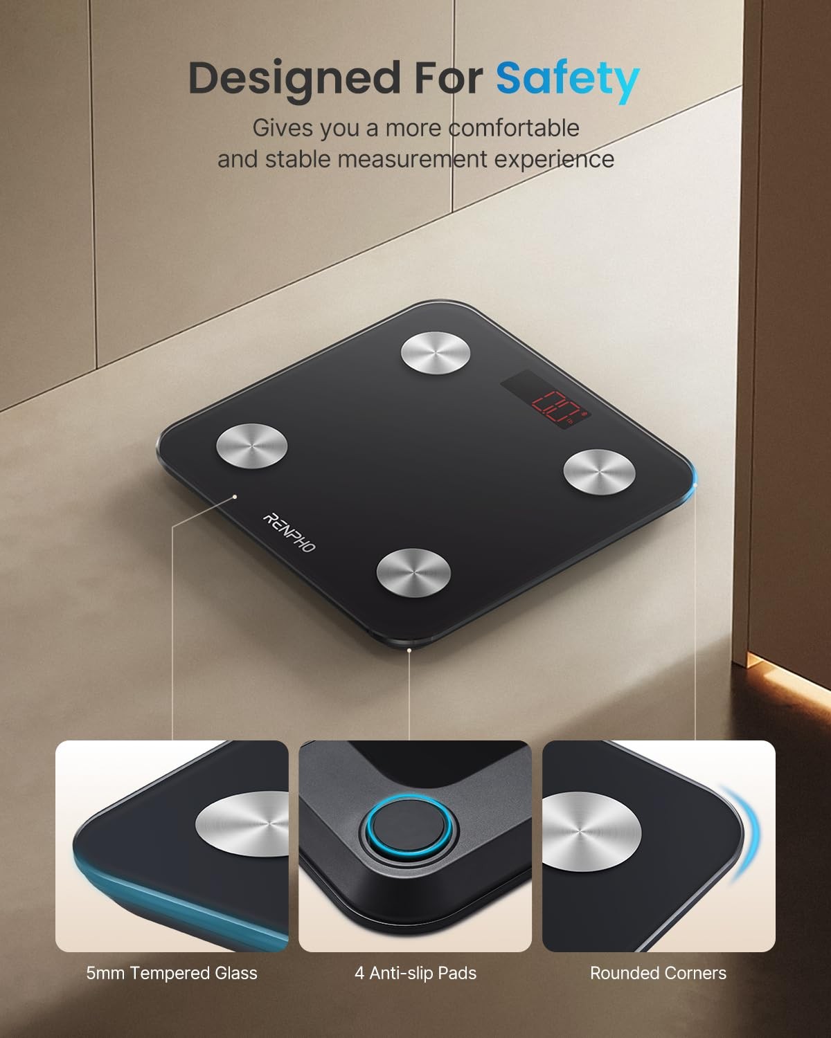 RENPHO Digital Body Weight Scale Highly Accurate Scale for Weight LED Display
