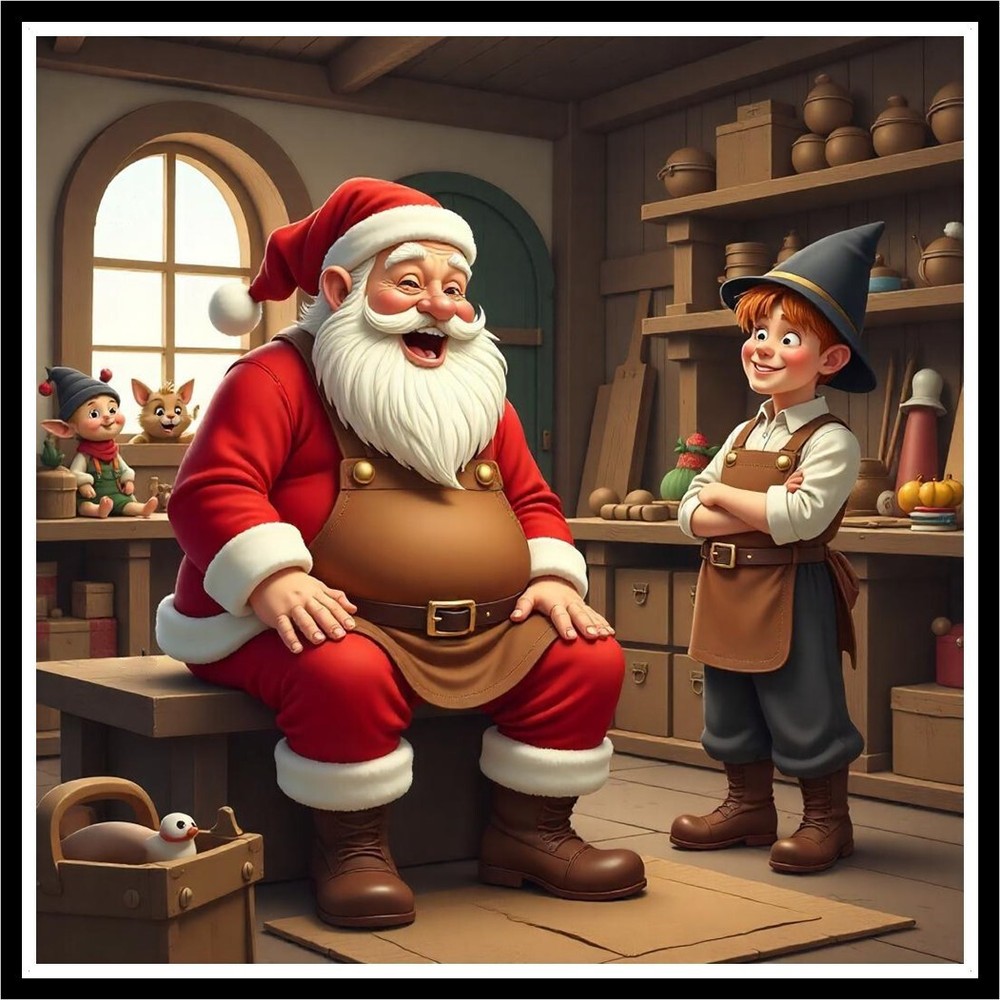 30 Custom Santa & the Apprentice Personalized Address Labels