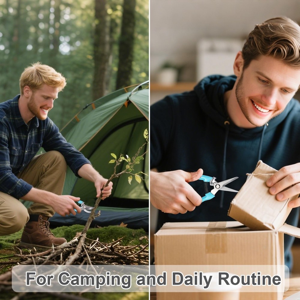 2 Pack Pruning Shears, Stainless Steel Garden Shears, Sharp Bypass & Straight...