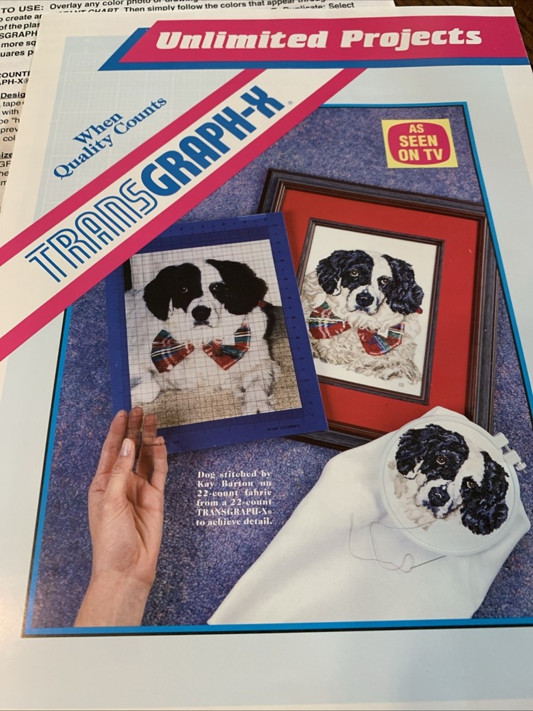 NOS TRANSGRAPH-X Design Your Own Counted Needleart 6 Plastic Graphs Multi sized