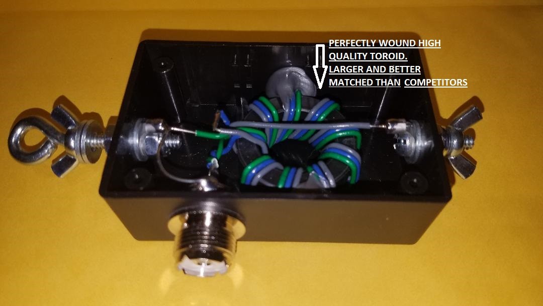 End Fed Dipole 80-6 meter Portable HF Antenna Matchbox System. 9:1 UNUN