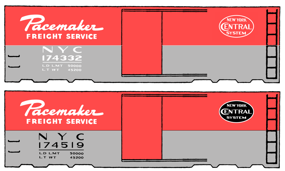 K4 HO Scale Decals New York Central Pacemaker Boxcar